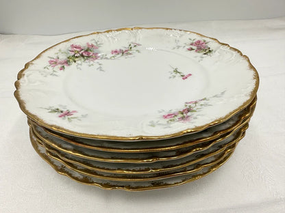 Coffret 6 assiettes plates en porcelaine de Limoges Roses Roses