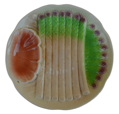 Esdeves Sarreguemines Majolica Asparagus Plates