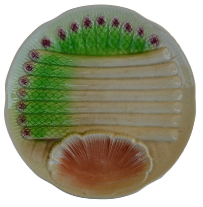 Esdeves Sarreguemines Majolica Asparagus Plates