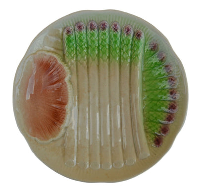 Esdeves Sarreguemines Majolica Asparagus Plates