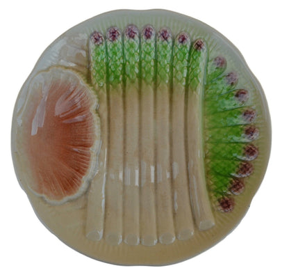 Esdeves Sarreguemines Majolica Asparagus Plates