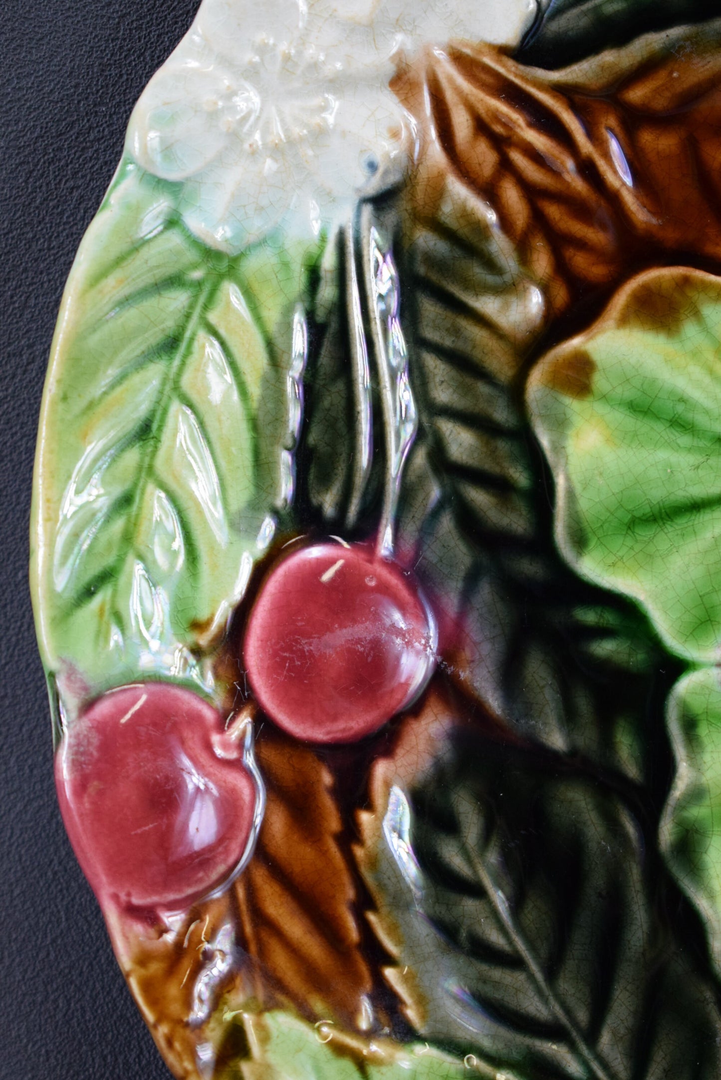 Cherry Orchies Majolica Plate