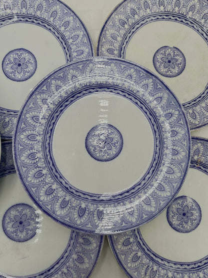 Bates Elliot & Co Grecian Set of 8 Dinner Plates