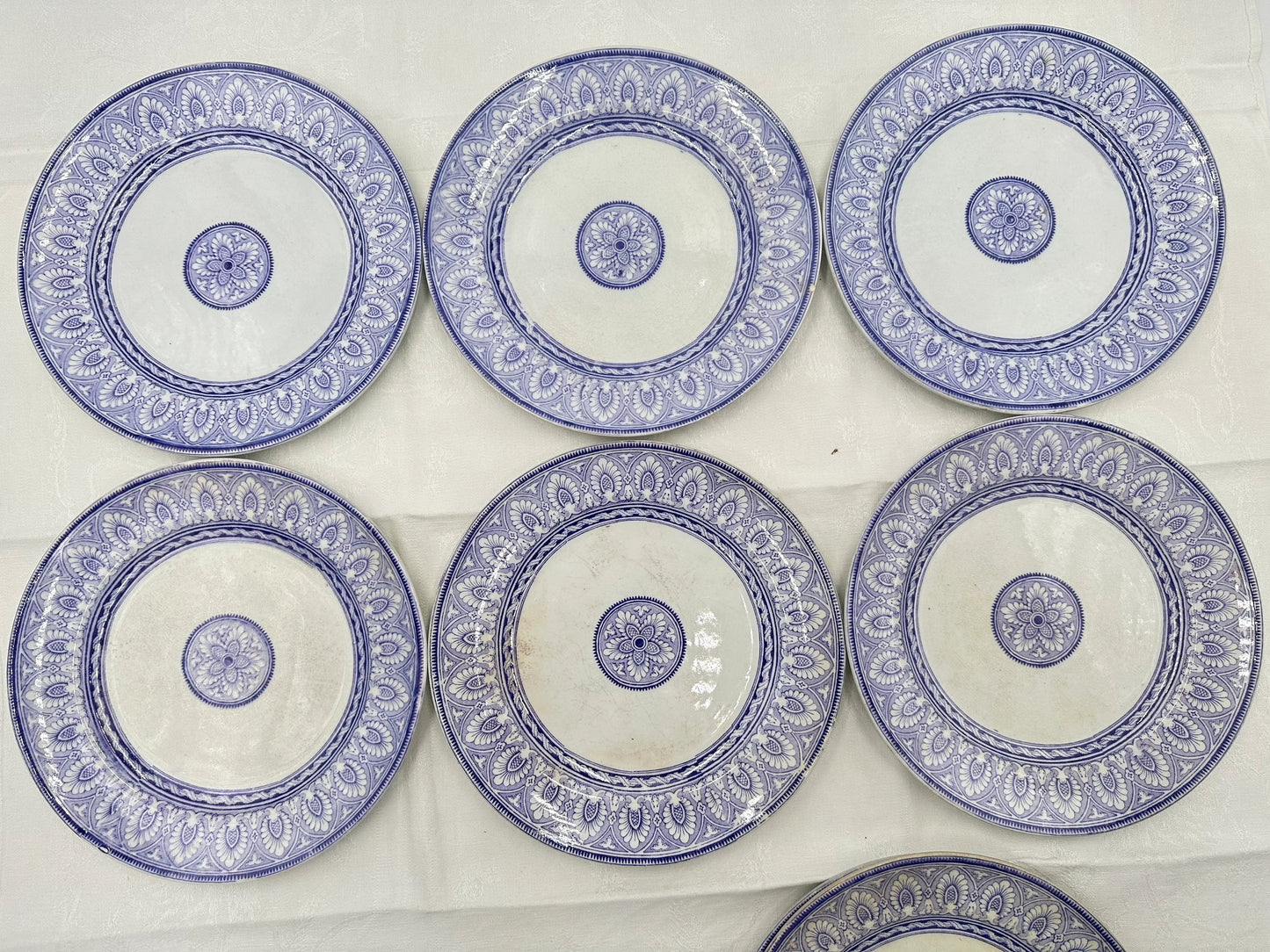 Bates Elliot & Co Grecian Set of 8 Dinner Plates