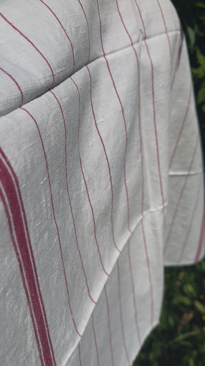 Linen Tea Towel w Red Stripes