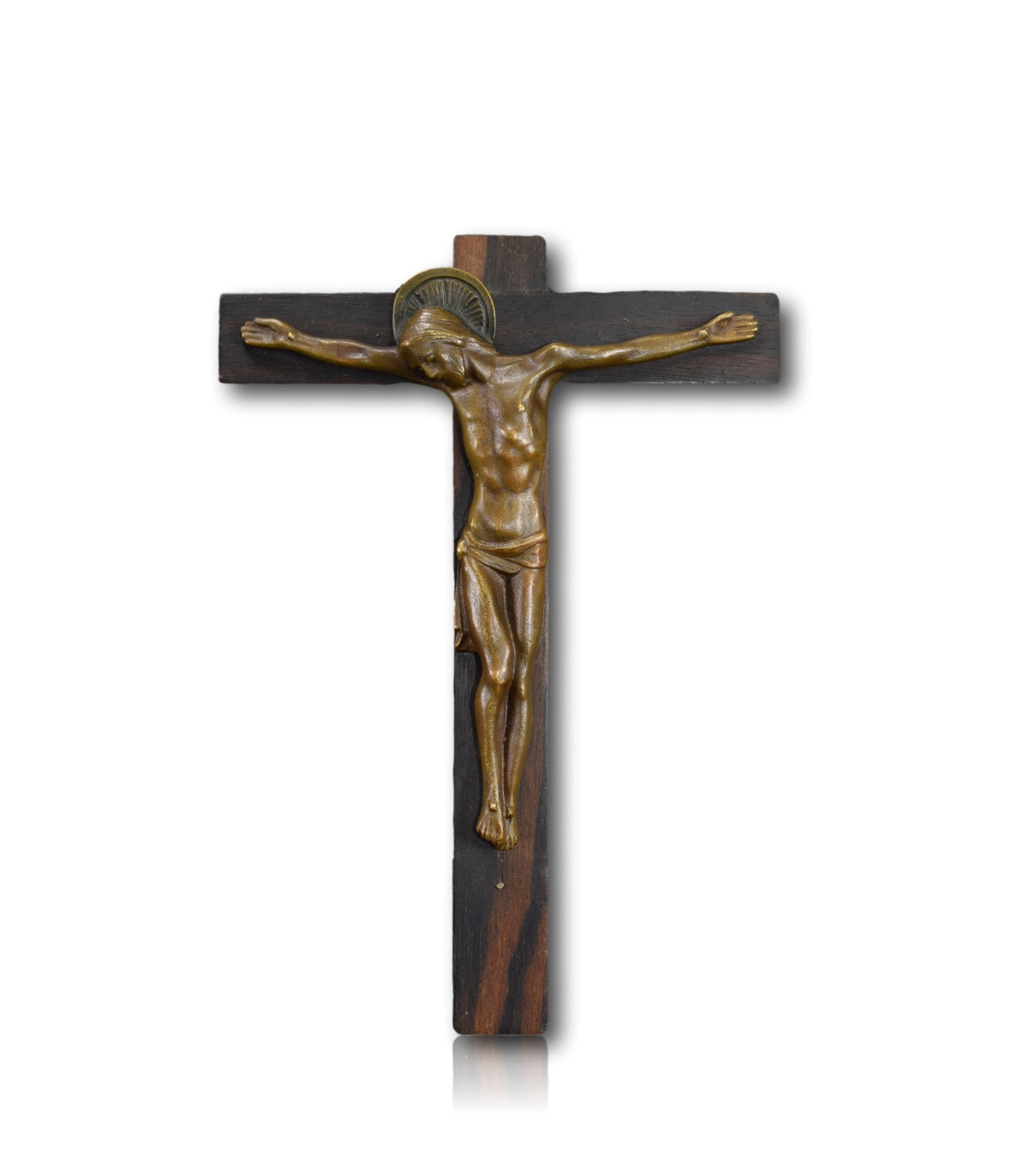 Art Deco Hartmann Bronze Wall Cross Crucifix