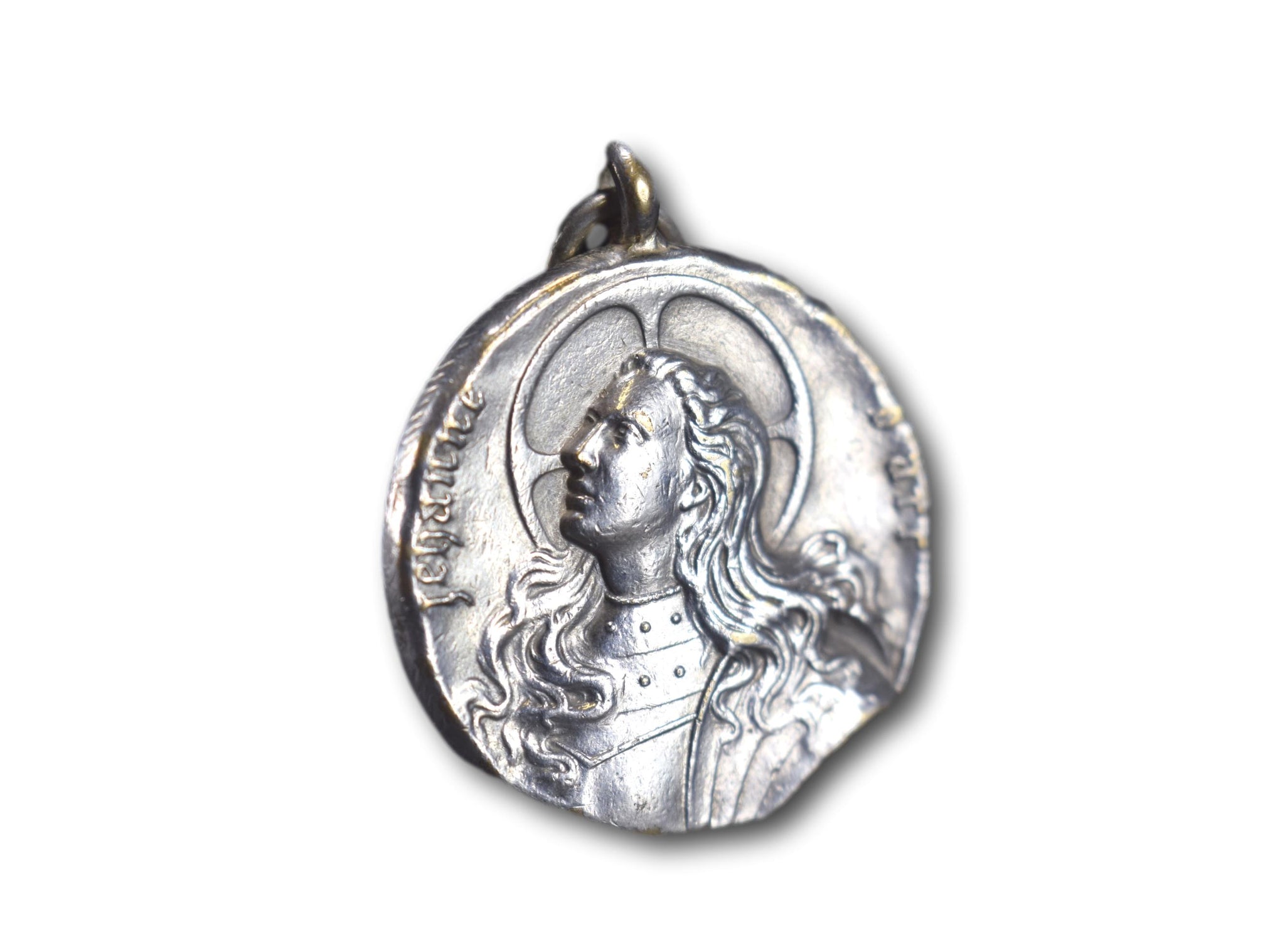 Saint Joan of Arc Medal Antique Pendant