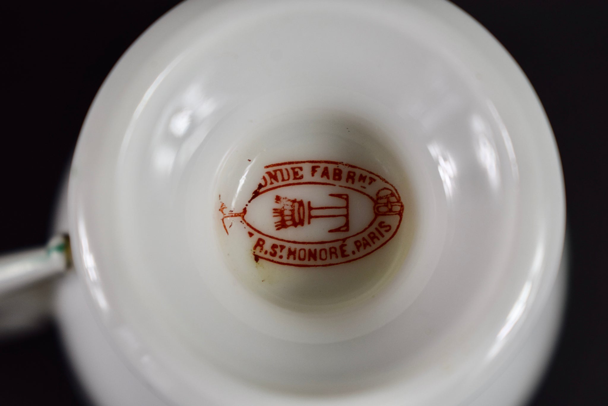 French Porcelain cream pot / cup and saucer of Paris 19th - Saint Honoré Paris N°2