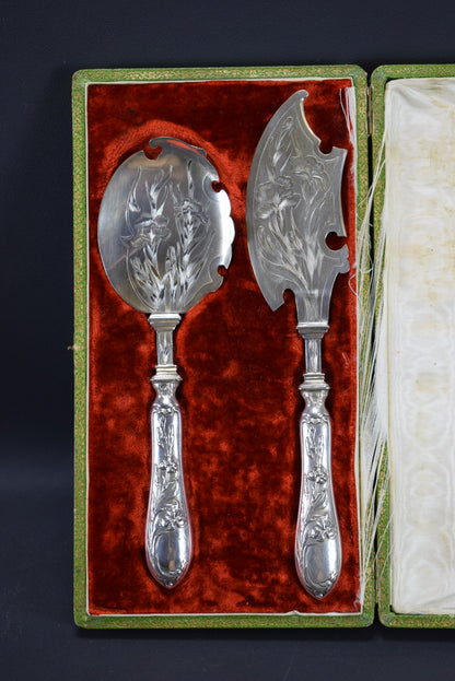 Art Nouveau Silver Dessert Set