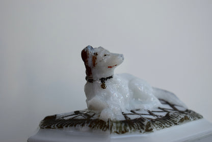 Boîte pour chien en verre de lait par Vallerysthal