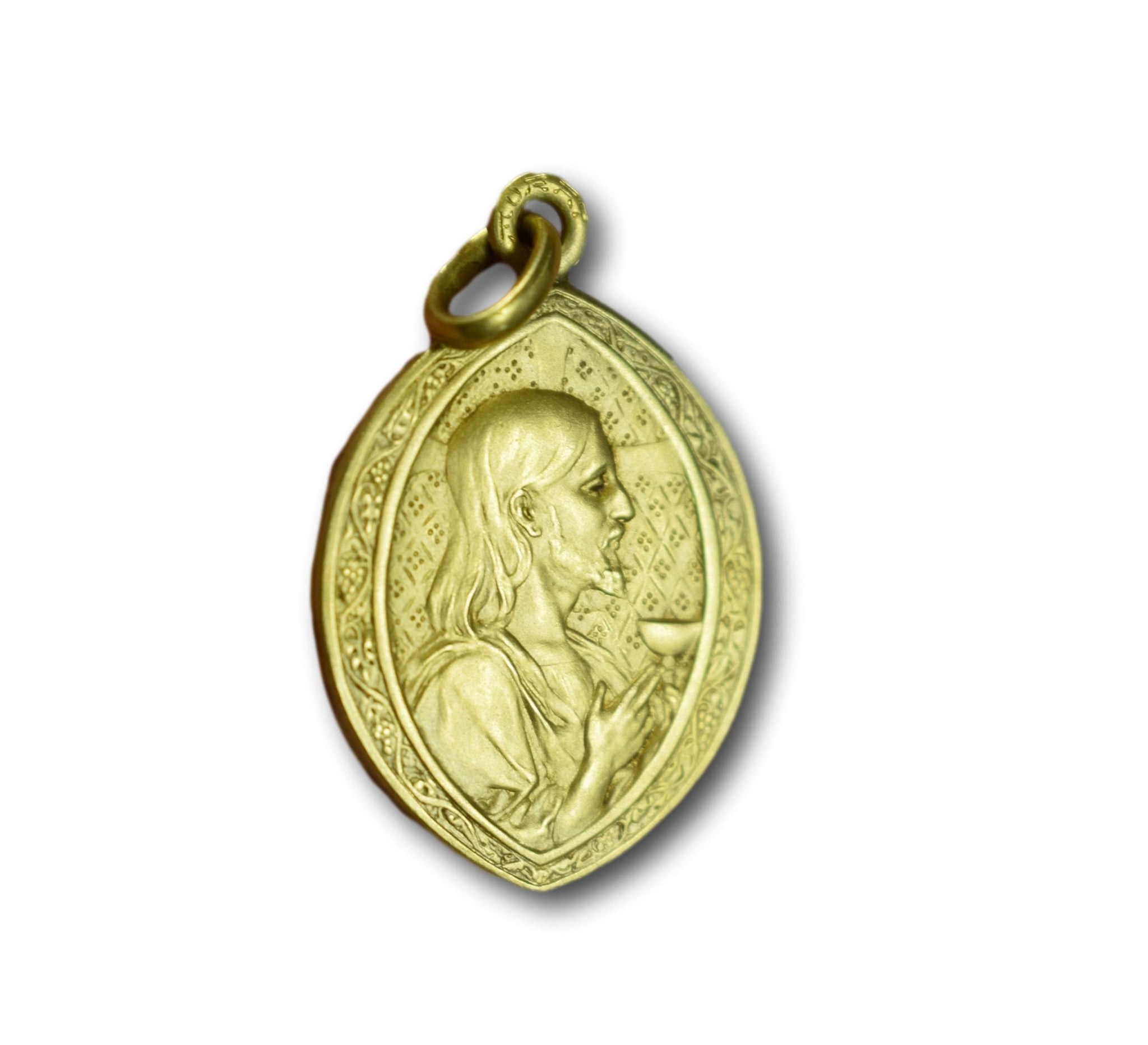 Gold Filled Jesus Garden Medal Pendant Murat Vintage
