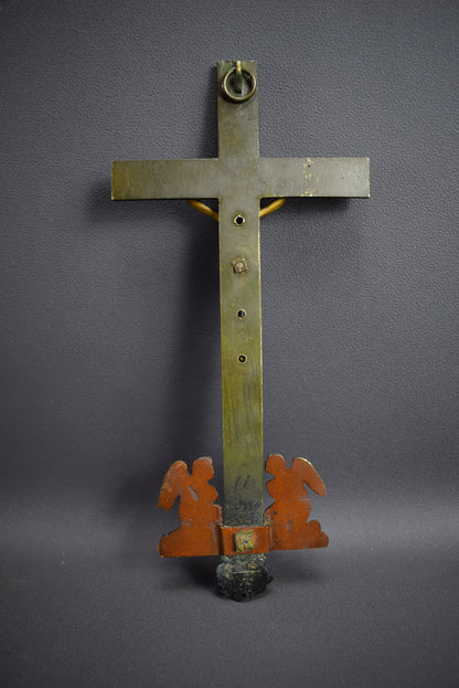 Crucifix en bronze Croix Anges