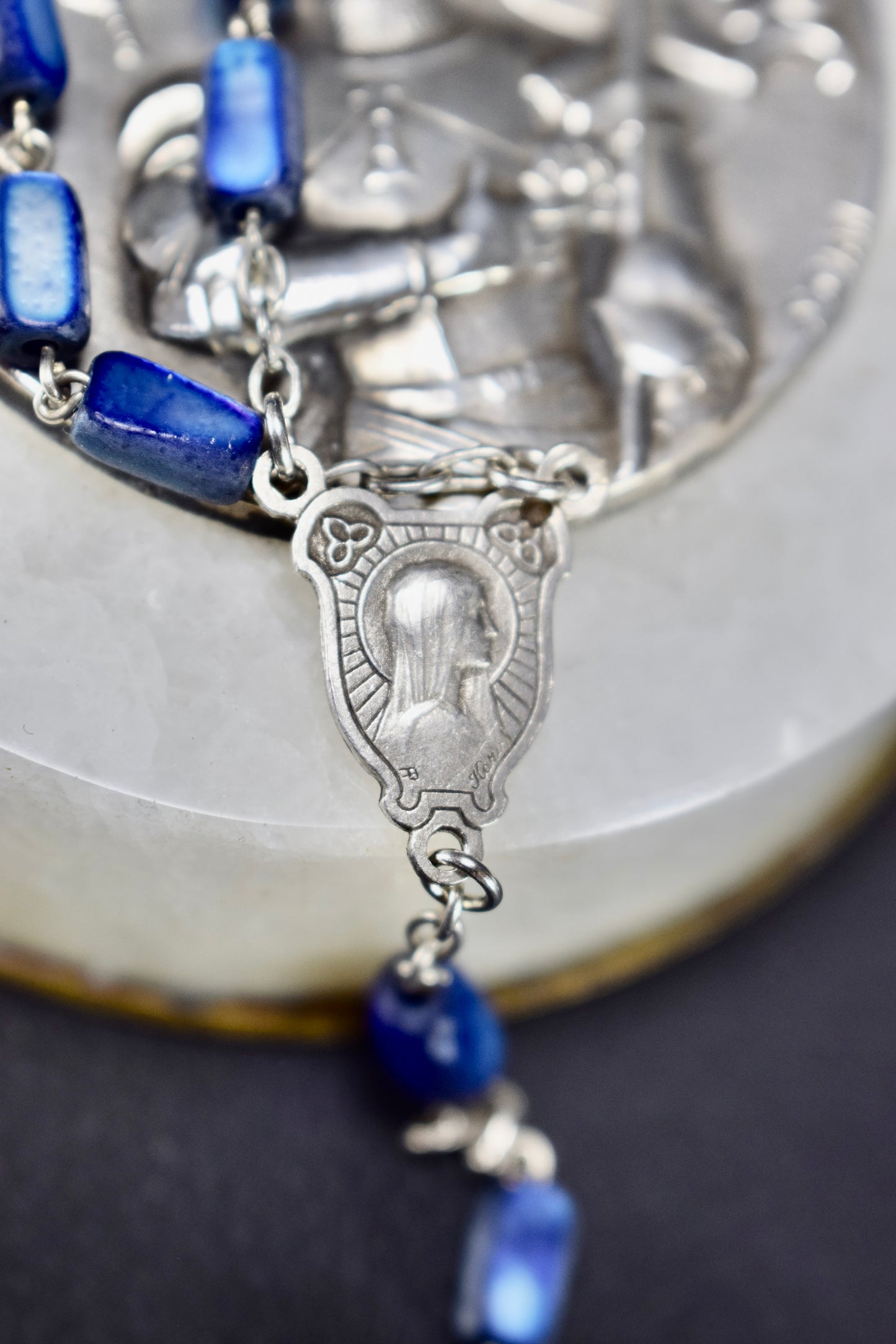 Pearly Blue Rosary