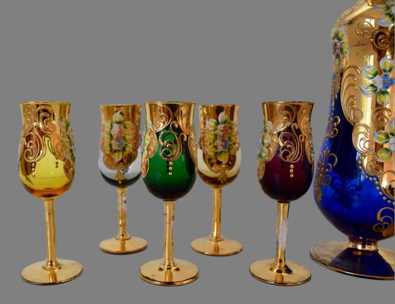 Murano Liquor Mulled Wine Set - Charmantiques