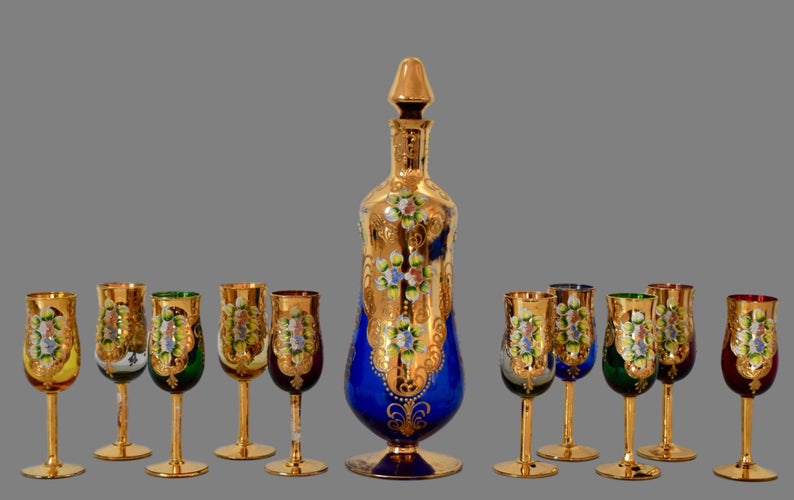 Murano Liquor Mulled Wine Set - Charmantiques