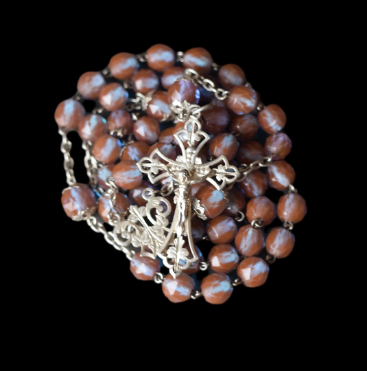 Rare Saphiret Beads Sterling Silver Rosary