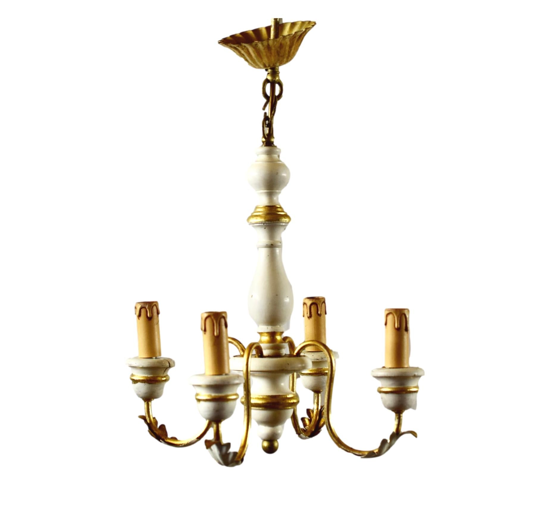 Gold and White Chandelier