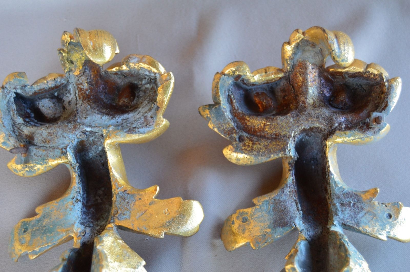 Pair of 18th.c Ormolu Bronze - Charmantiques