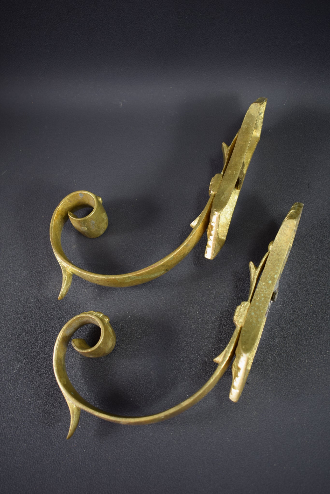 Pair of Art Nouveau Bronze Tiebacks