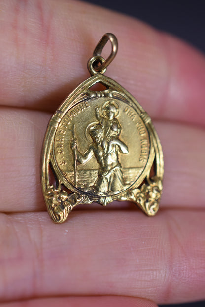 Médaille Saint Christophe Art Nouveau