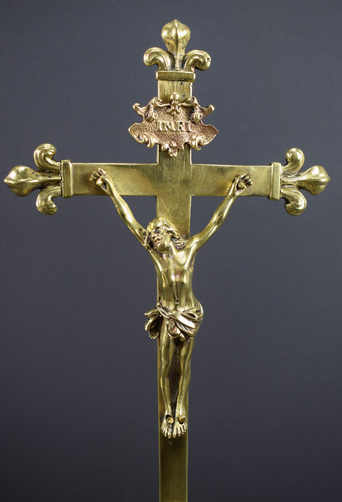 Bronze Standing Cross Reliquary - Charmantiques