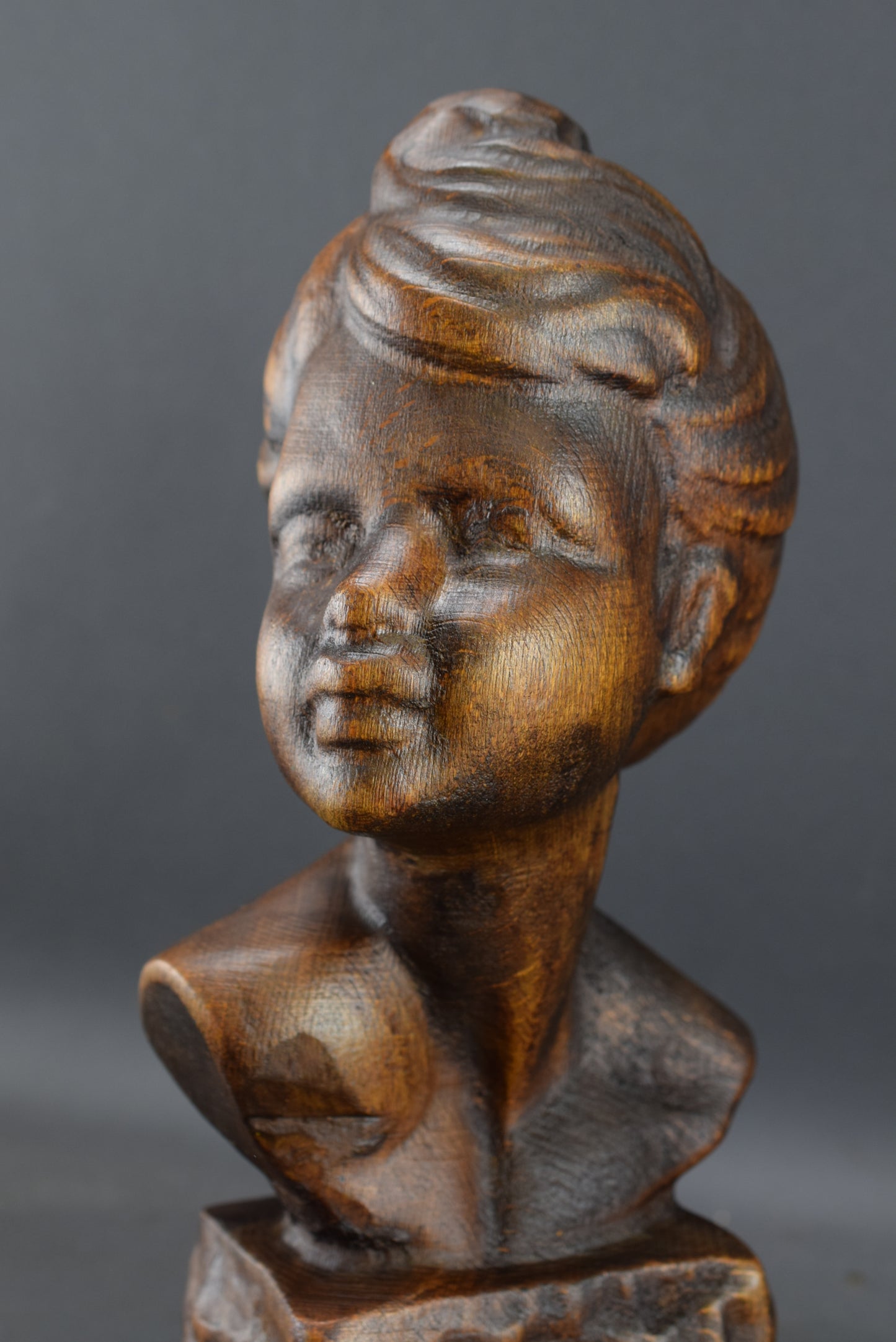 Carved Wood Bust