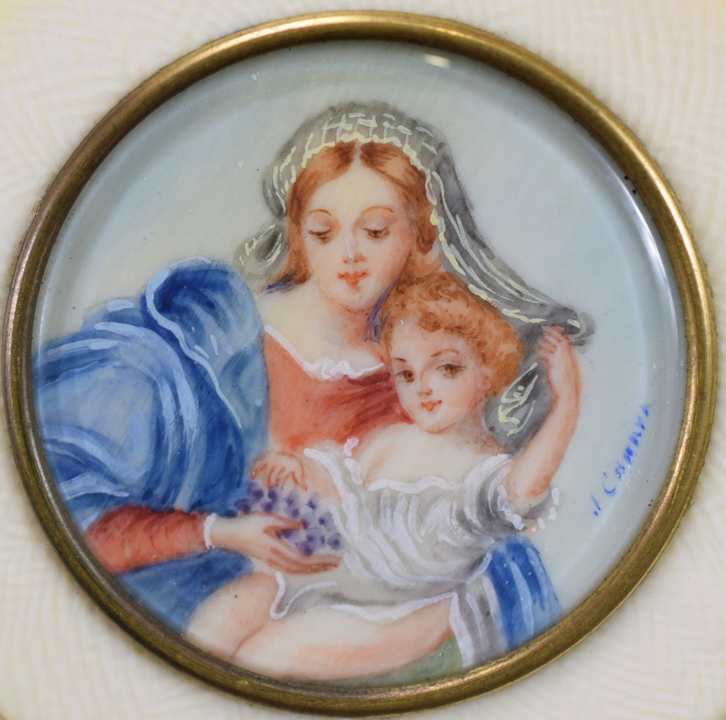 The Virgin of the Grapes Miniature Painting