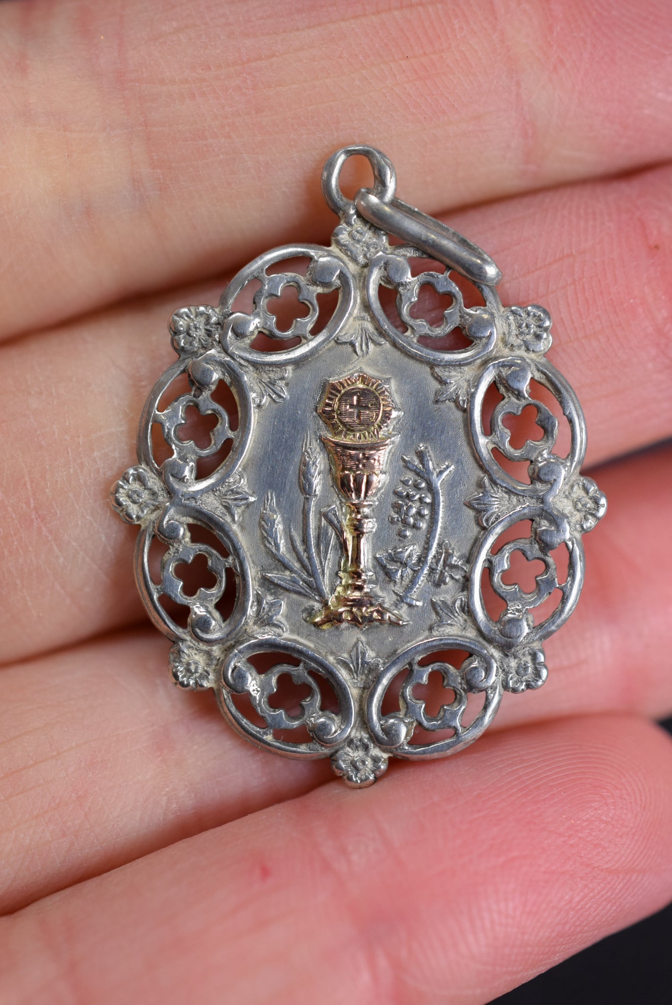 Large Sterling Silver Chalice Medal