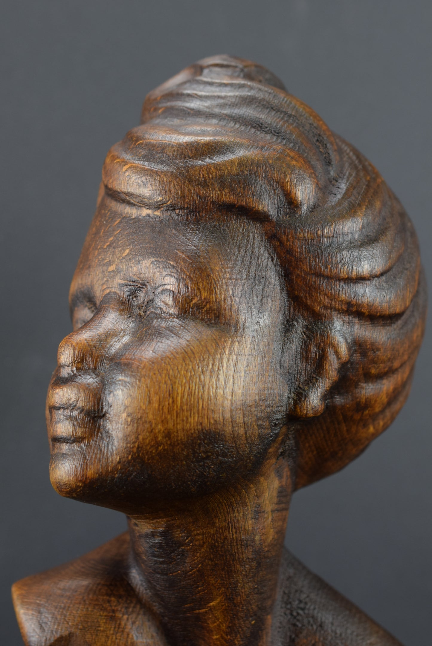 Carved Wood Bust