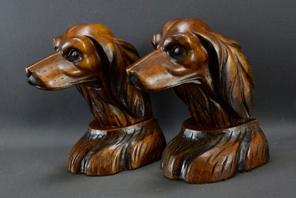 Wood Dog Bookends