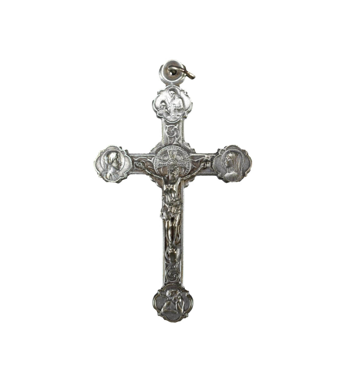Vintage Italian Pectoral Cross Crucifix Angel Communion