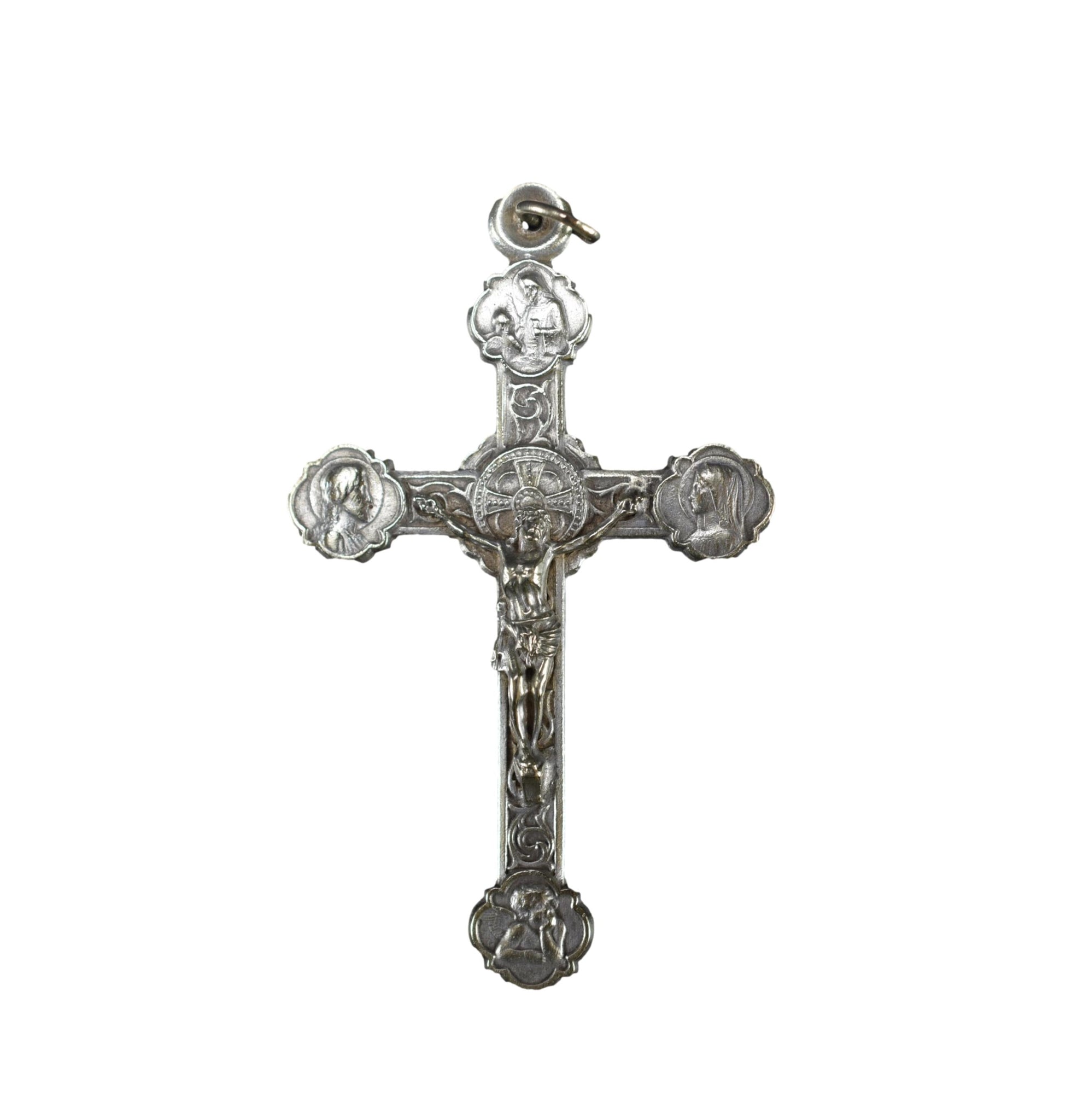Vintage Italian Pectoral Cross Crucifix Angel Communion