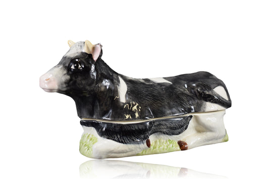 Black and White Cow Terrine Box by Michel Caugant