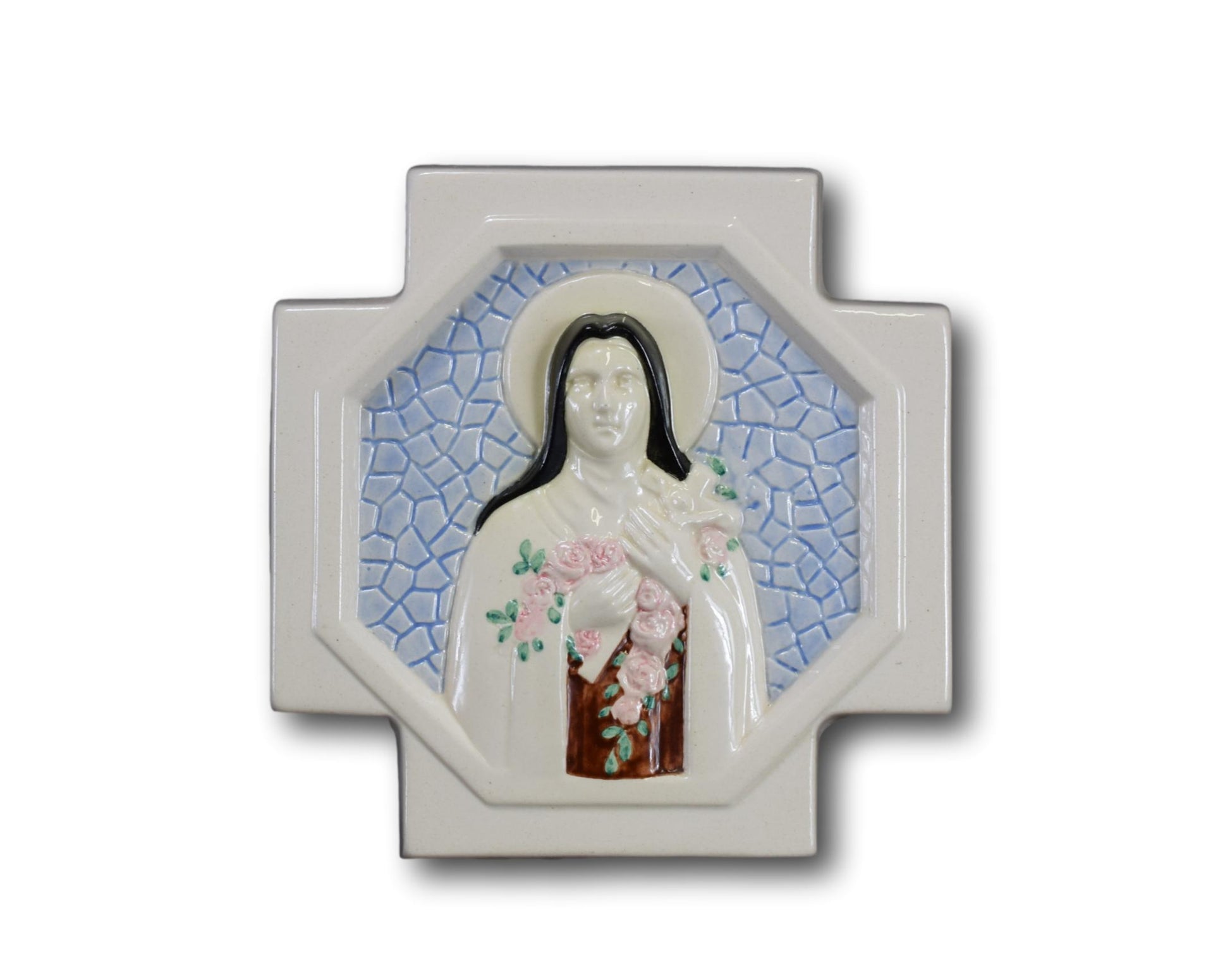 Saint Teresa Infant of Jesus Wall Plaque by Desvres Maria CAULLET NANTARD