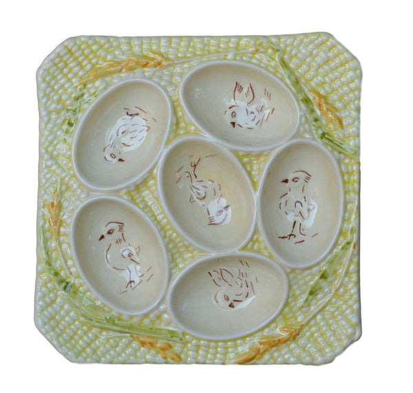 Longchamp Majolica Eggs Square Server Plate FREE SHIPPING ! - Charmantiques