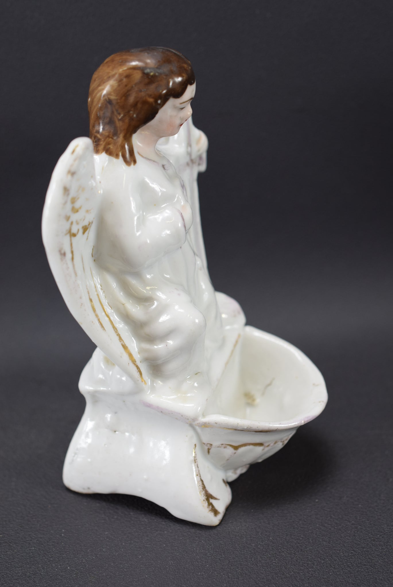 Angel Holy Water Font Cherub Porcelain of Paris