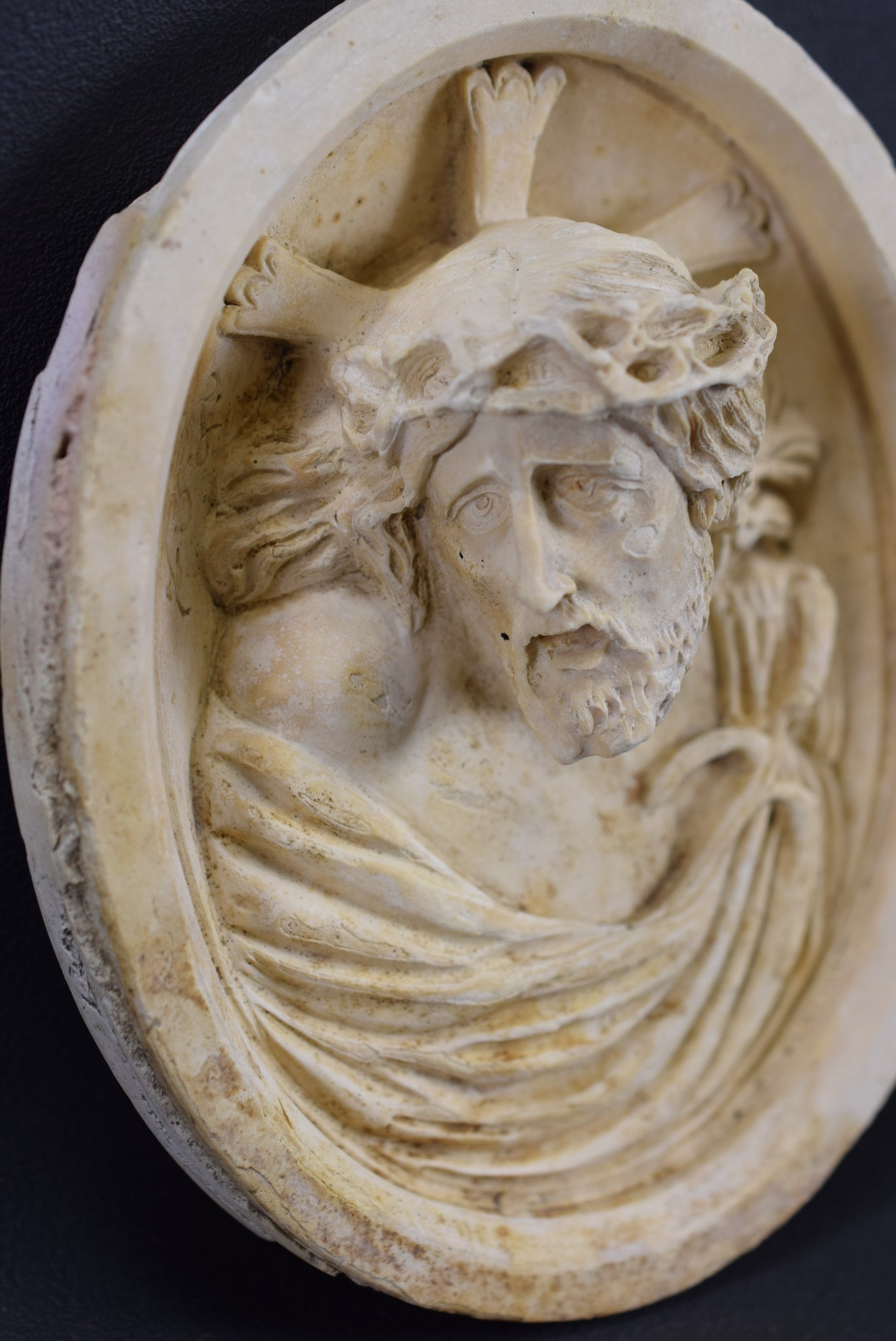 Jesus Christ Carved Meerschaum Wall Pendant Medallion