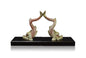 French Art Deco Pair of Fish Dolphin Figurine Bookends on Marble Base