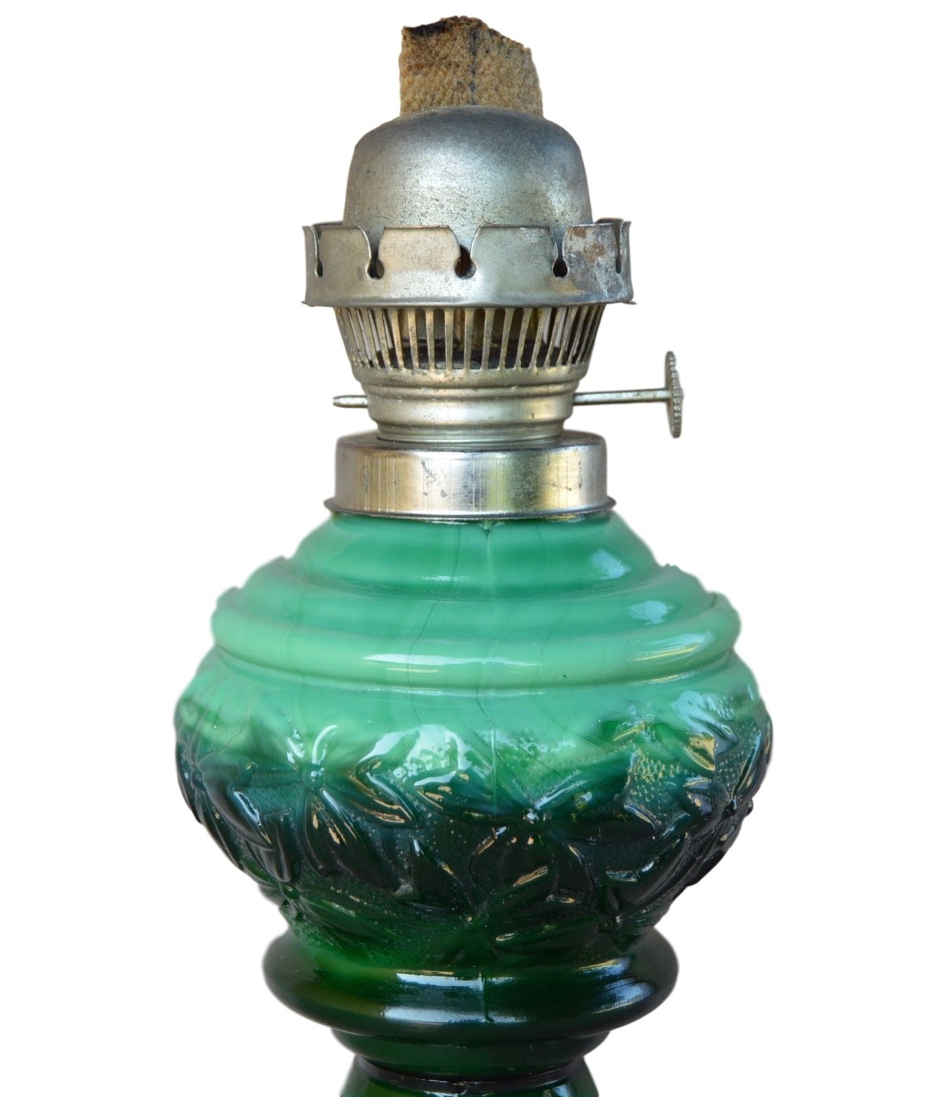 Hoffman Green Opaline Lamp - Charmantiques