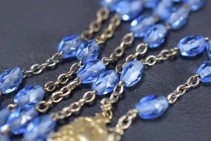 Art Nouveau Blue Rosary