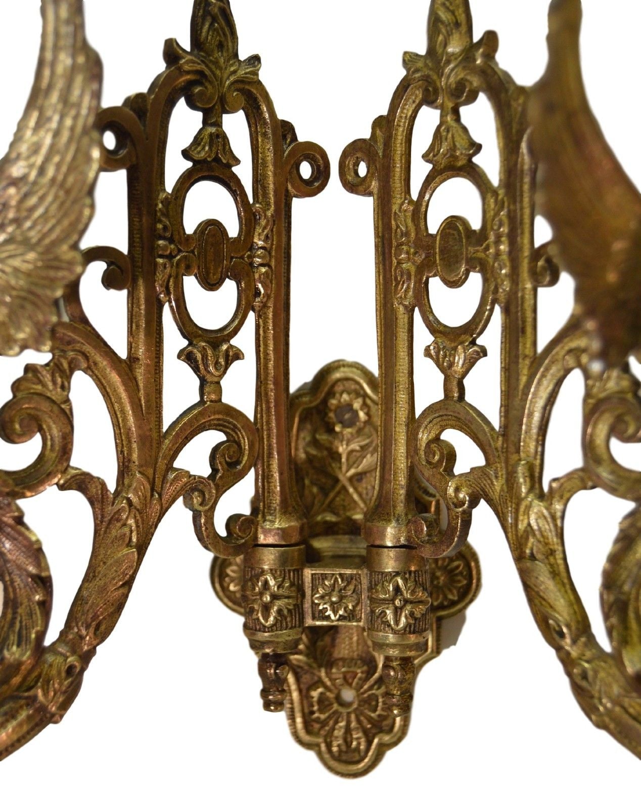 Empire Bronze Pair of Wall Sconces - Charmantiques