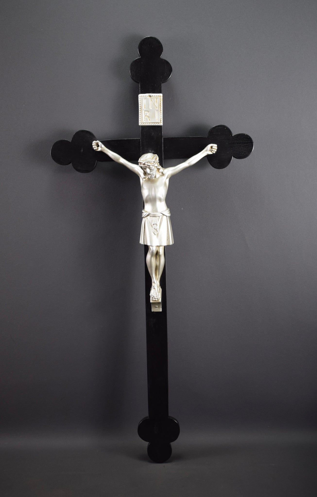 Vintage French Antique Large Wall Cross Crucifix Napoleon 3 27 3/4 inches
