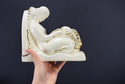 Serre-livres Sirène Art Déco Lejan