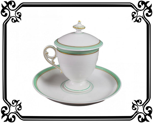 French Porcelain cream pot / cup and saucer of Paris 19th - Saint Honoré Paris N°4
