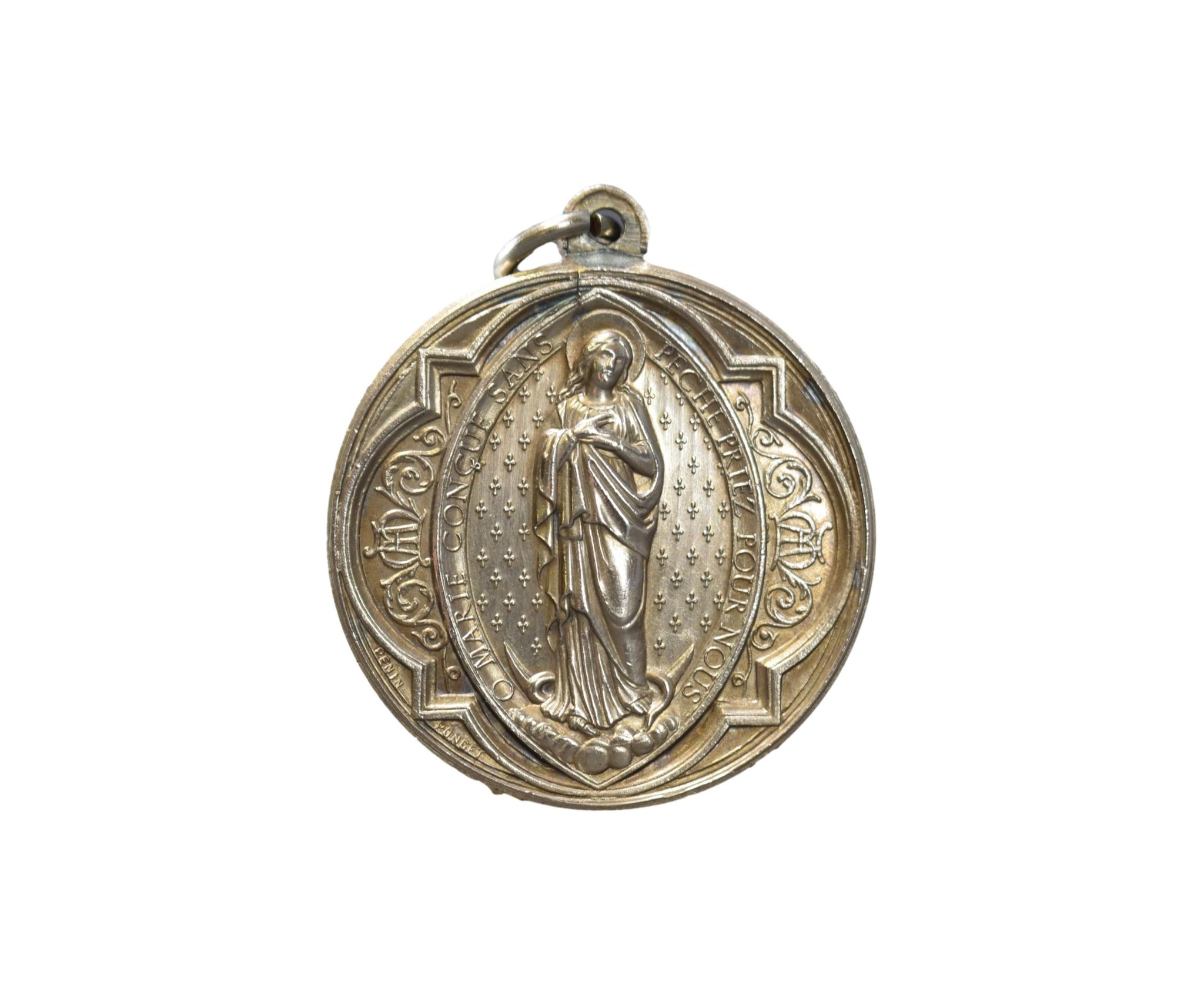 Blessed Mary Medal by Penin Poncet Large Pendant