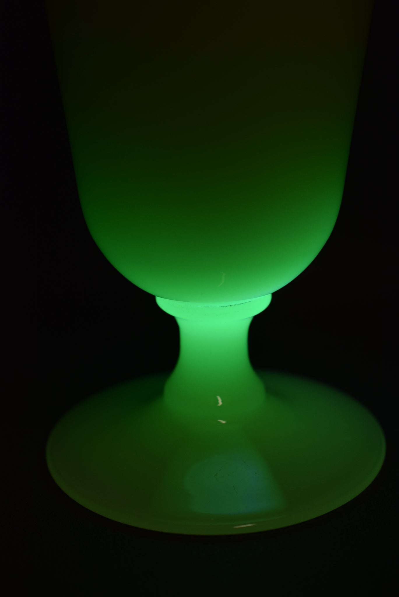 Uranium Vaseline Opaline Vase Yellow Milk Glass
