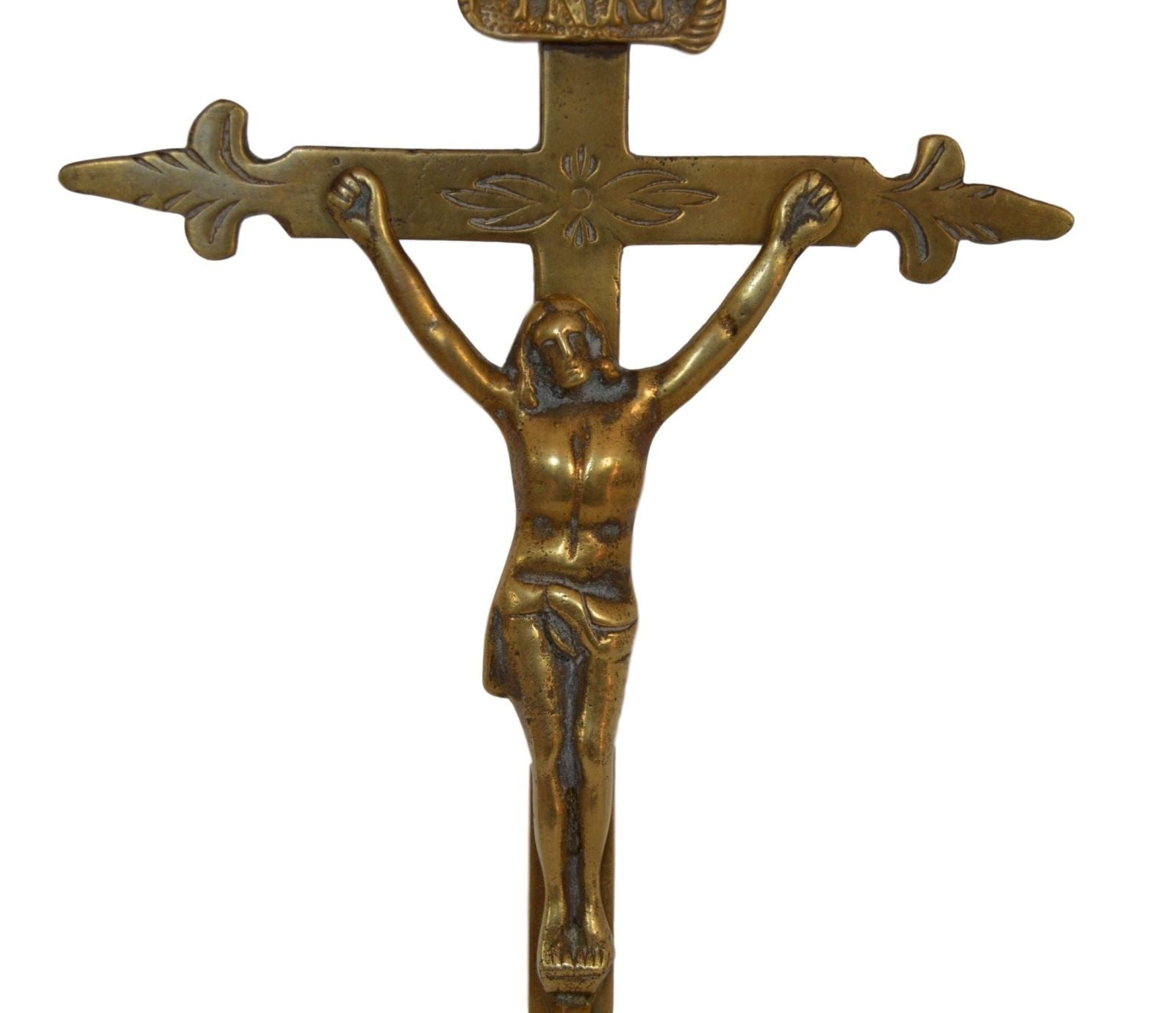 Bronze Altar Crucifix 1800s FREE SHIPPING ! - Charmantiques