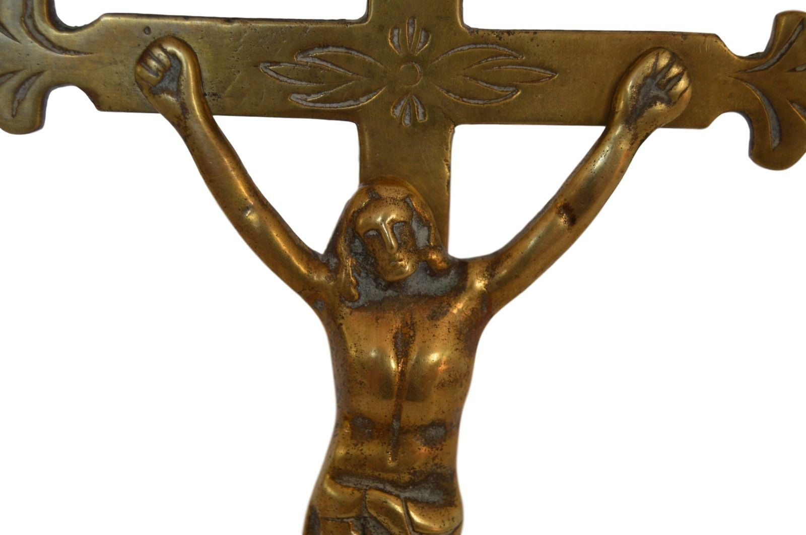 Bronze Altar Crucifix 1800s FREE SHIPPING ! - Charmantiques