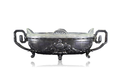 Art Deco Centerpiece Jardiniere With Glass Liner Small Cache Pot Dilecta