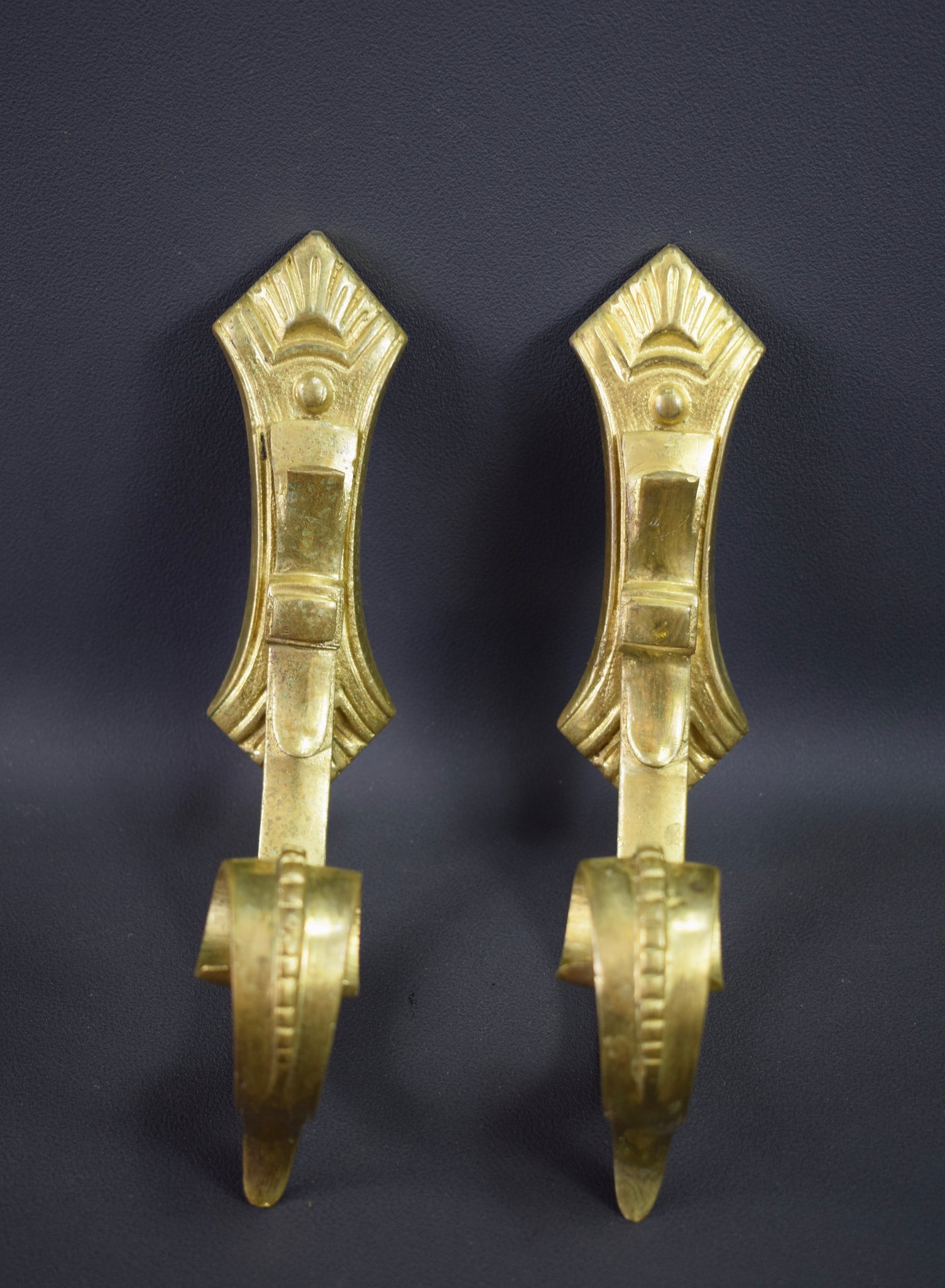 Pair of Art Nouveau Bronze Tiebacks